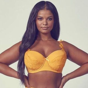 Gabi Fresh Aspen Mustard Lace Sling Bra